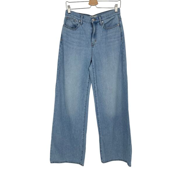 Madewell Womens Superwide Leg Jeans Size 26 High Rise Blue Casual Minimalist - Picture 1 of 12